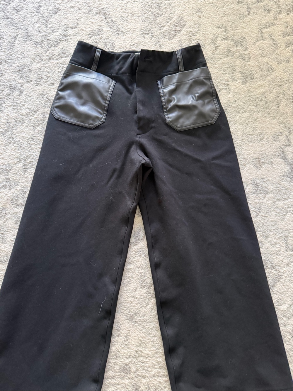 Maeve Black High-Waist Trousers with Branded Waist Tag